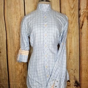 Cheval Equestrian Show Shirt Button down Top Blue